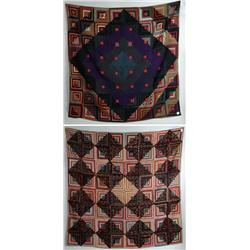 TWO PIECED LOG CABIN QUILTS