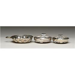 THREE STERLING SILVER WINE TASTERS