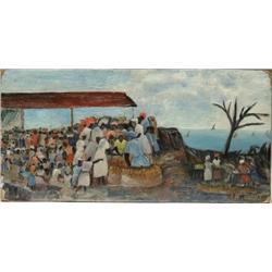 CHARLES OBAS (Haitian, 20th Century) GATHERING AT