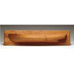 CARVED WOOD HALF HULL MODEL