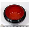 Image 3 : 73) BLACK ON DEEP RED GLAZED POT SIGNED M HOLMES