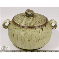 78) JANO LETTS CERAMIC POT WITH LID WHITE GLAZE