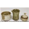 Image 1 : 77) LOT OF 3 JANO LETTS ART CERAMICS INCL POT WITH