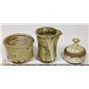 Image 3 : 77) LOT OF 3 JANO LETTS ART CERAMICS INCL POT WITH