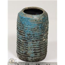 71) BLUE GAZE POT UNSIGNED, 5"X3".