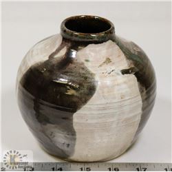 46) TWO TONED GLAZED POT, SIGNED MH PROVOST