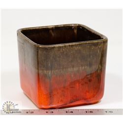 51) MAYTIME CERAMICS SQUARE POT 4"X4".