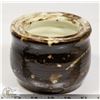 Image 3 : 69) COFFEE GLAZED POT SIGNED RN, 4.5"X5".