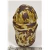 Image 1 : 72) RUSTIC WHITE GLAZE MUSHROOM VASE, UNSIGNED,