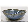 Image 3 : 12) BLUE CERAMIC BOWL, UNSIGNED, FROM MARY