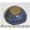 Image 4 : 12) BLUE CERAMIC BOWL, UNSIGNED, FROM MARY