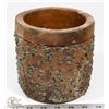 Image 2 : 1) MARY BORGSTROM GLASS INFUSED POT, 6"X6".