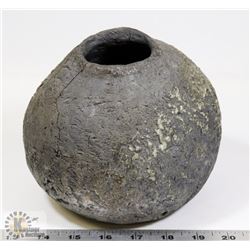 67) PRIMITIVE POT TEXTURED GLAZE, CRACKS FROM