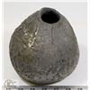 Image 4 : 67) PRIMITIVE POT TEXTURED GLAZE, CRACKS FROM