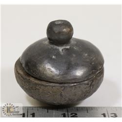 62) MARY BORGSTROM SMALL POT WITH LID 2.5"X2.5".