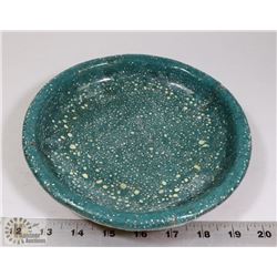75) SPECKLE GREEN GLAZED PLATE ATTRIBUTED TO MARY