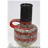 Image 1 : 25) CERAMIC RED GLAZED VASE, STAMPED WEST GERMANY