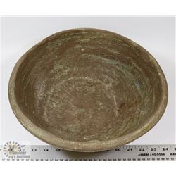 31) JANO LETTS LARGE CERAMIC BOWL, BROWN GLAZE,