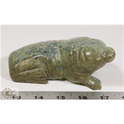 37) SIGNED ISKASE KOPALE INUK SOAPSTONE WALRUS