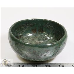 21) GLAZED GREEN BOWL ATTRIBUTED TO MARY BORGSTROM