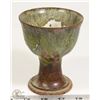 Image 2 : 70) CERAMIC TURNED GOBLET BROWN AND GREEN
