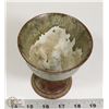 Image 3 : 70) CERAMIC TURNED GOBLET BROWN AND GREEN