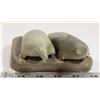 Image 1 : 27) PAIR OF INUK SOAPSTONE SEALS, SIGNED