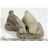 Image 2 : 27) PAIR OF INUK SOAPSTONE SEALS, SIGNED