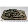 Image 1 : 2) WOVEN CLAY, FIRED AND GLAZED, SOME CRACKS TO