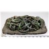 Image 3 : 2) WOVEN CLAY, FIRED AND GLAZED, SOME CRACKS TO