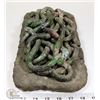 Image 4 : 2) WOVEN CLAY, FIRED AND GLAZED, SOME CRACKS TO