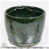 Image 1 : 83) MARY BORGSTROM GREEN GLAZED POT SIGNED