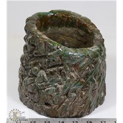 86) MARY BORGSTROM GREEN TEXTURED CERAMIC POT