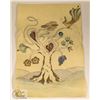 Image 1 : 115) MARY BORGSTROM HAND DRAWN TREE WITH BIRD.