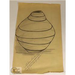 122) MARY BORGSTROM SWIRL POTTERY DESIGN WITH