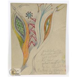 120) MARY BORGSTROM SURREALIST DRAWING WITH