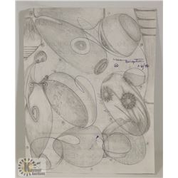 117) MARY BORGSTROM SIGNED CIRCULAR DRAWING