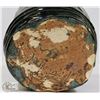 Image 4 : 5) GREEN GLAZED POT SIGNED ES, 6"X4"