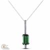 Image 1 : BRAZILIAN TOURMALINE AND DIAMOND PENDANT W/ CHAIN