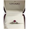 Image 1 : RUBY & DIAMOND HALO RING