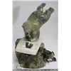 Image 2 : LARGE SOAPSTONE BEAR FISHING CARVING