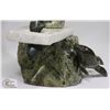 Image 4 : LARGE SOAPSTONE BEAR FISHING CARVING