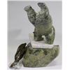 Image 6 : LARGE SOAPSTONE BEAR FISHING CARVING