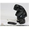 Image 2 : SOAPSTONE INUIT MAN HUNTING SEAL CARVING, 2008