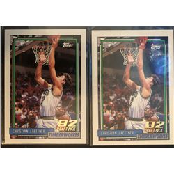 1992-93 Topps Rookies X 2 Chrstian Laettner Card #334