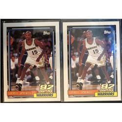 1992-93 Topps Rookies X 2 Latrell Sprewell Card #392