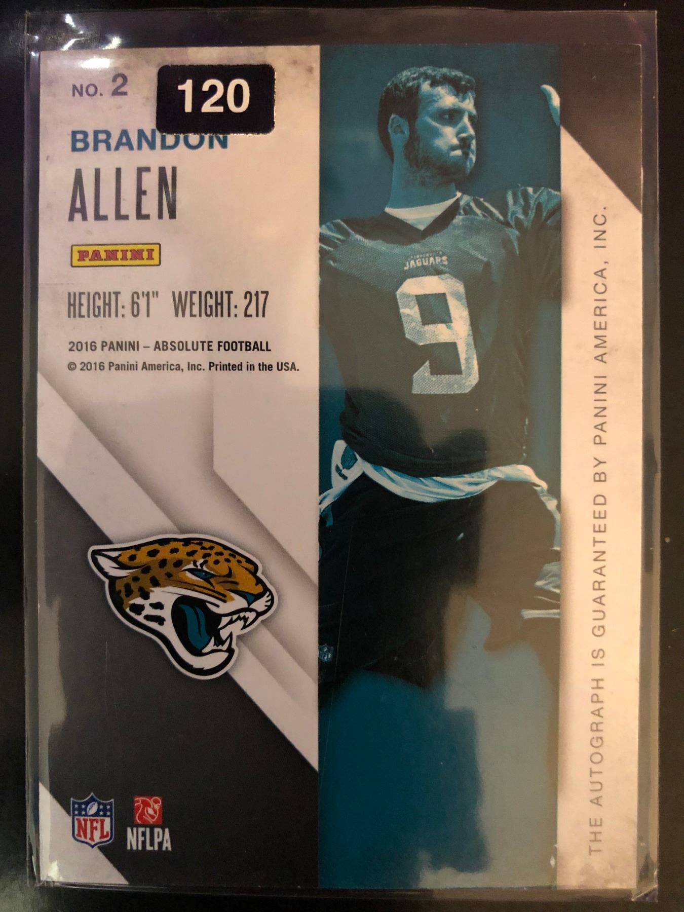 2016 Panini Absolute Rook Ink Brandon Allen Rookie Year