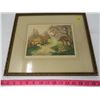 Image 1 : PRINT (COUNTRY SCENE-SIGNED) *FRAMED*