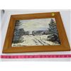 Image 1 : PAINTING (WINTER FARM SCENE-FRAMED) *30/11/81*