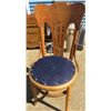 Image 1 : WOOD CHAIR ( NAVY SEAT) *VINTAGE*